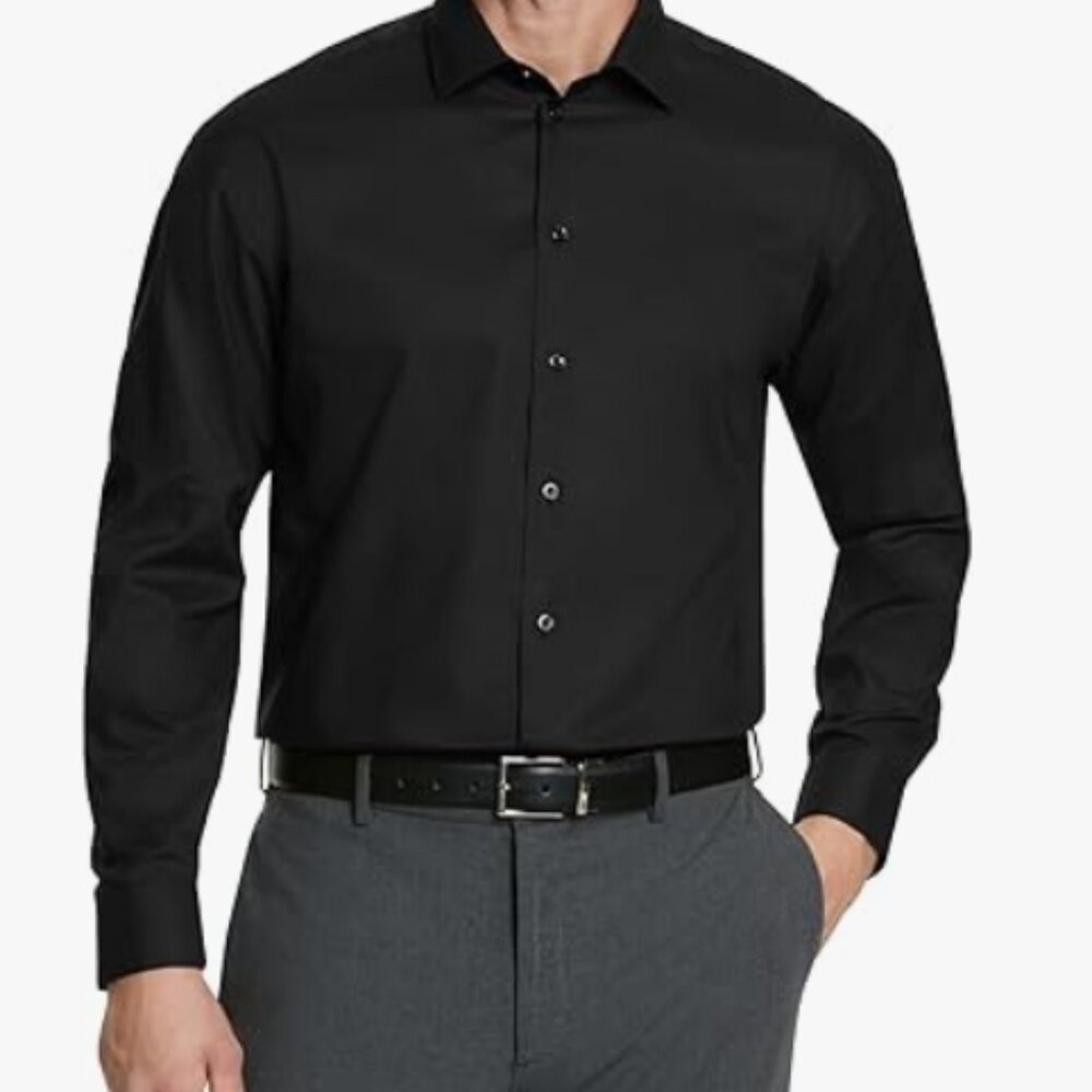 Unlisted by Kenneth Cole Men's Regular Fit Black Dress Shirt